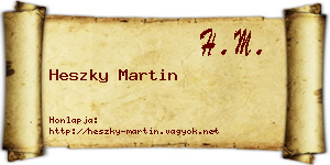 Heszky Martin névjegykártya