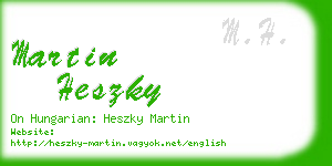 martin heszky business card